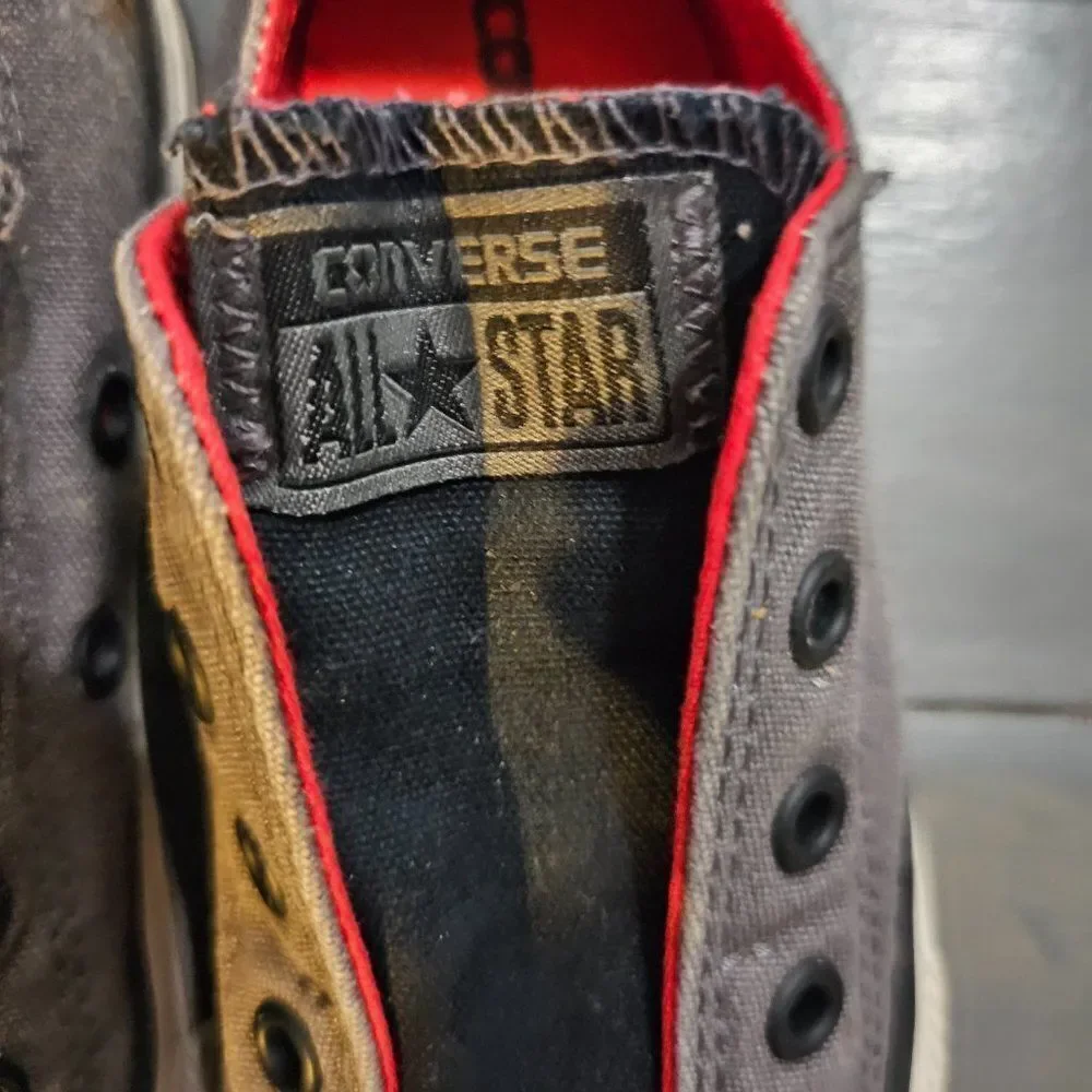 Converse Boys Gray Black & Redll Star Chuck Taylor Sneaker Shoes Size 13